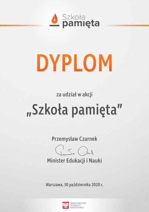 Artykuł: Dyplom za udział w akcji 